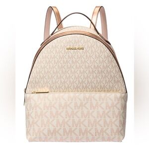 Michael Kors New Rose Gold Two-Tone Sheila Signature Medium Backpack